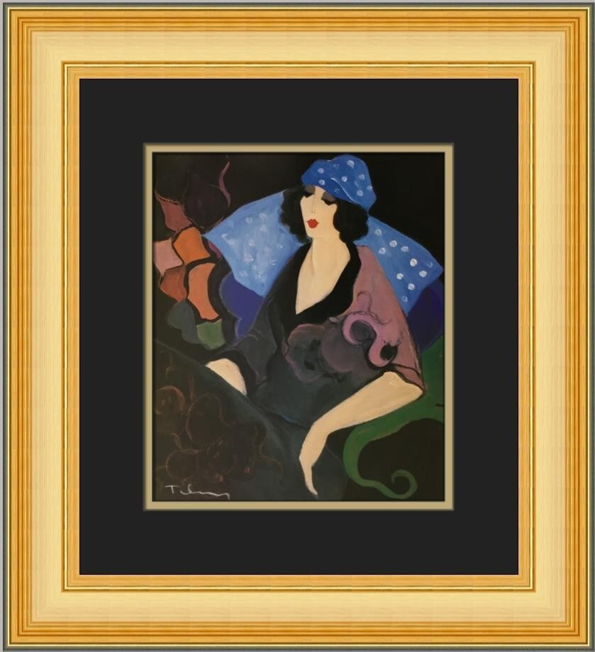 Itzchak Tarkay Liza Custom Framed Art Print 1979 (1 of 2)