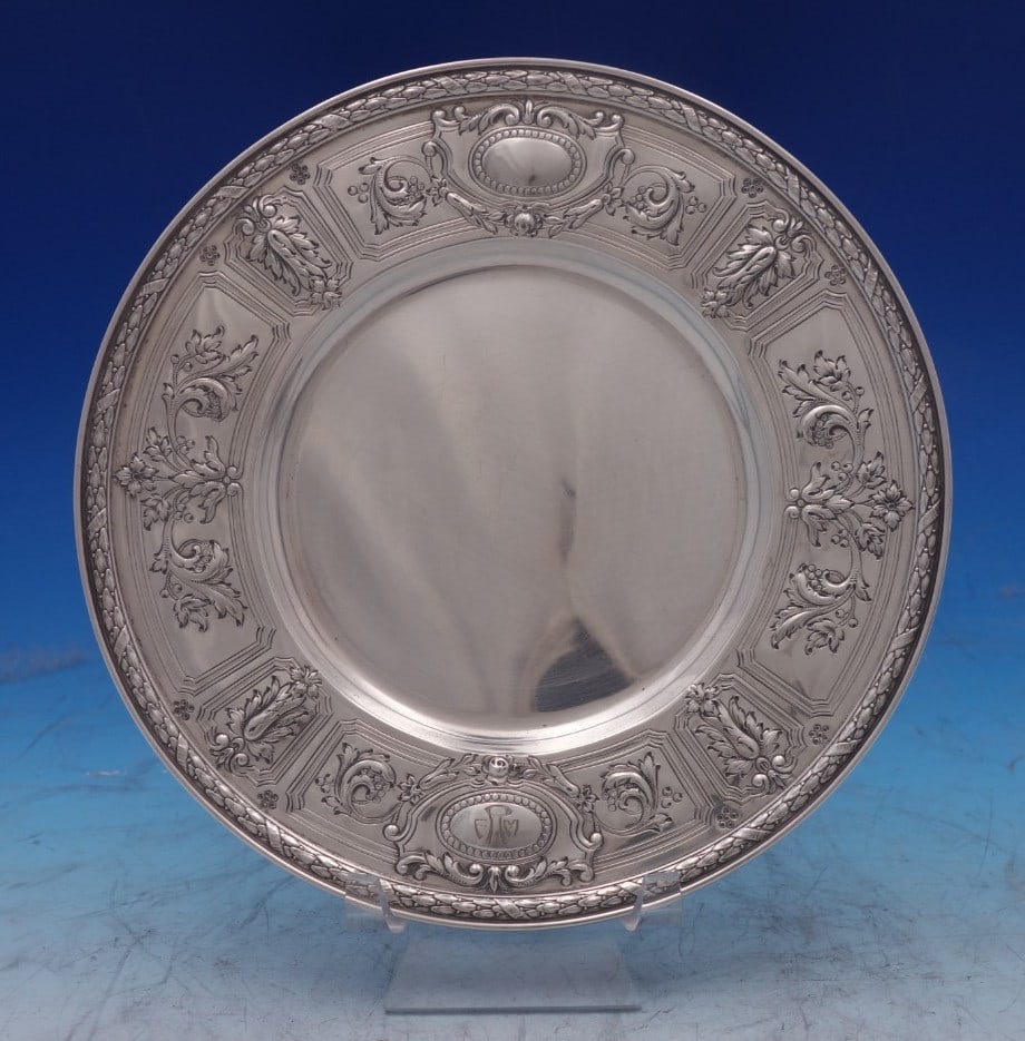 Gorham Maintenon Sterling Silver Dessert Plate 6 3 4 inch Monogrammed (1 of 5)