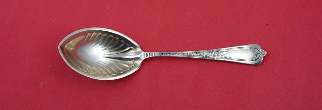 Gorham Domestic Sterling Silver Sugar Spoon Light Gold Wash 6": Gorham Domestic Sterling Silver Sugar Spoon Light Gold Wash 6" Elevate your dining experience with this exquisite Domestic by Gorham Sterling Silver Sugar Spoon. Featuring a light gold wash, this serv