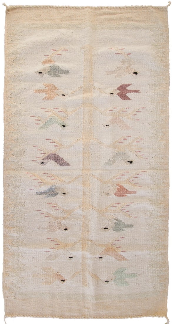 Navajo Tree of Life Wool Flatwoven Tapestry Rug 3 x 5 (1 of 11)