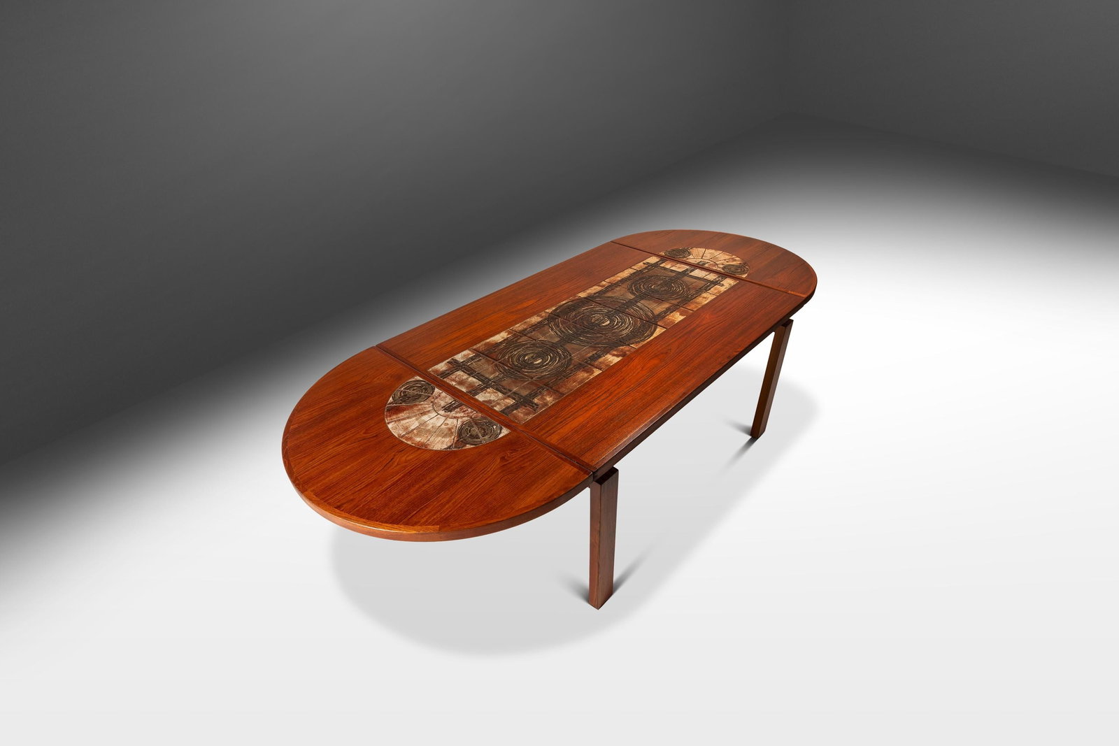 Danish teak dropleaf dining table with tile inlay by Ox Art (1 of 18)