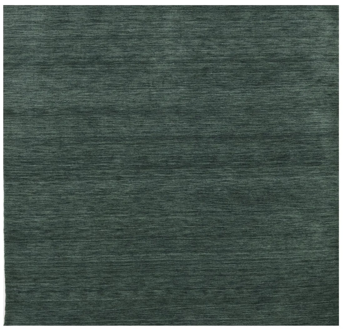 Dark Green Hand-Loomed Gabbeh Wool 6x6 Square Rug Modern Design: Dark Green Hand-Loomed Gabbeh Wool 6x6 Square Rug Modern Design Enhance your living space with this exquisite Dark Green Solid Design Hand-Loomed Gabbeh Wool Square Rug. Measuring 5'11 x 6'0, this rug
