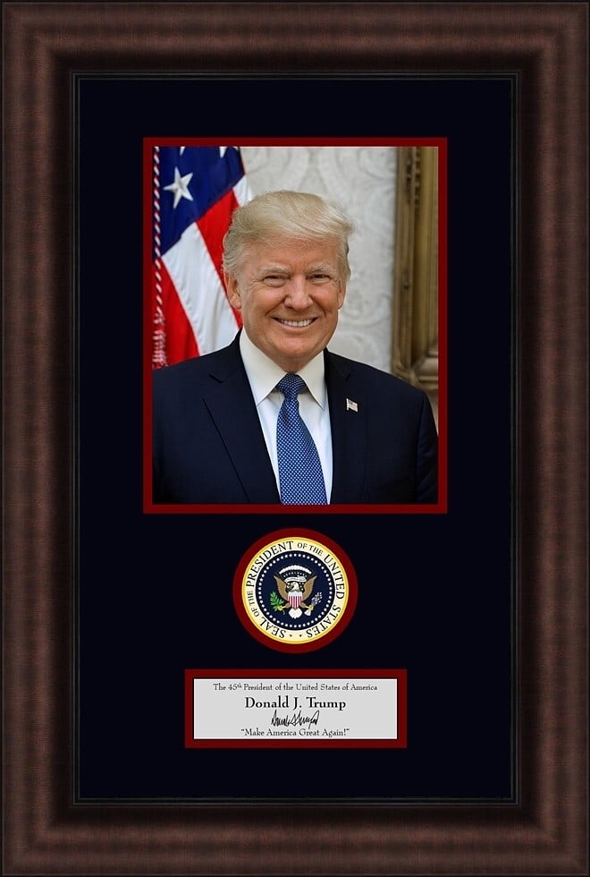 Donald Trump 2017 Laser Engraved Signature Photo Display Custom Framed (1 of 1)