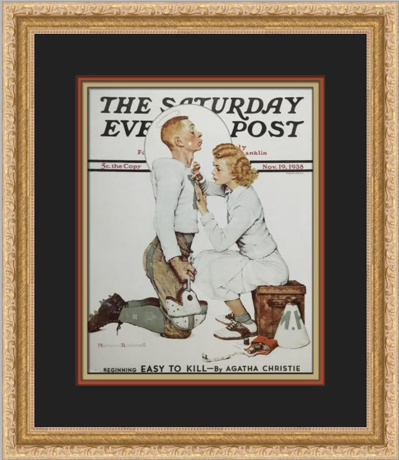 Custom Framed Norman Rockwell The Letterman Saturday Evening Post Print: Custom Framed Norman Rockwell The Letterman Saturday Evening Post Print This is a pre-owned custom framed open edition print titled The Letterman by Norman Rockwell. It is an offset lithograph on pape
