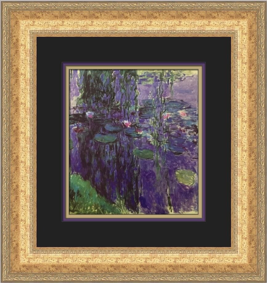 Claude Monet Water Lilies Custom Framed Art Print 18 x 17: Claude Monet Water Lilies Custom Framed Art Print 18 x 17 This stunning custom framed print features Claude Monet's iconic "Water Lilies," capturing the essence of Impressionism and Expressionism. The