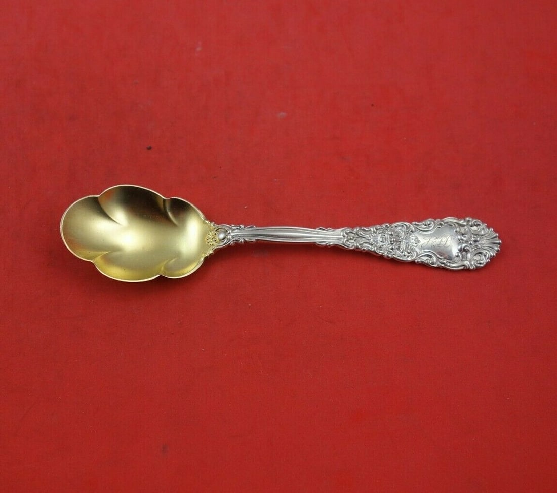 Dominick & Haff Renaissance Sterling Silver Ice Cream Spoon 3-Lobed Gold Wash: Dominick & Haff Renaissance Sterling Silver Ice Cream Spoon 3-Lobed Gold Wash Indulge in a touch of elegance with this Renaissance pattern ice cream spoon crafted by Dominick & Haff. Made from high-qu