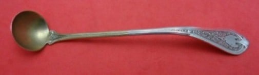 Wendt Florentine Sterling Silver Mustard Ladle Gold Wash 5 Inch: Wendt Florentine Sterling Silver Mustard Ladle Gold Wash 5 Inch This exquisite mustard ladle features the Florentine pattern by Wendt, crafted from high-quality sterling silver with an original gold w