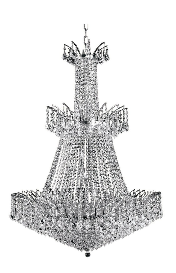 Artistry Victoria 18-Light K9 Crystal Chrome Chandelier 43 x 32: Artistry Victoria 18-Light K9 Crystal Chrome Chandelier 43 x 32 Modern chrome-plated chandelier with 18 lights and K9 crystal, designed for indoor use in spaces such as entryways, foyers, dining rooms
