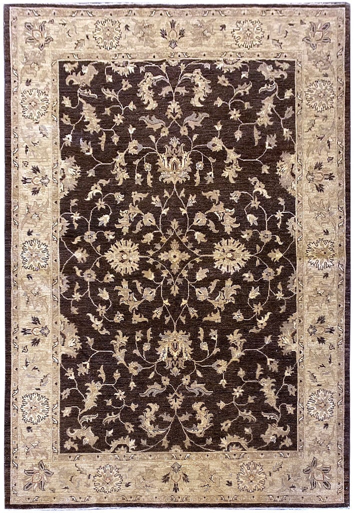 6 x 9 Handmade Natural Wool Ziglar Rug in Chocolate Brown (1 of 11)
