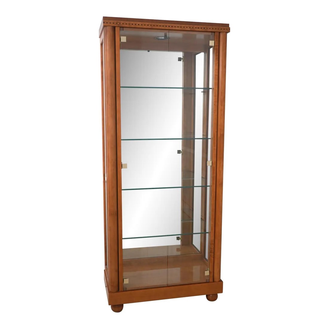 Hickory White Biedermeier Curio Cabinet Lighted Satinwood Finish: Hickory White Biedermeier Curio Cabinet Lighted Satinwood Finish Enhance your home decor with this exquisite Biedermeier Curio Cabinet from the Hickory White Genesis Collection. Crafted approximately 