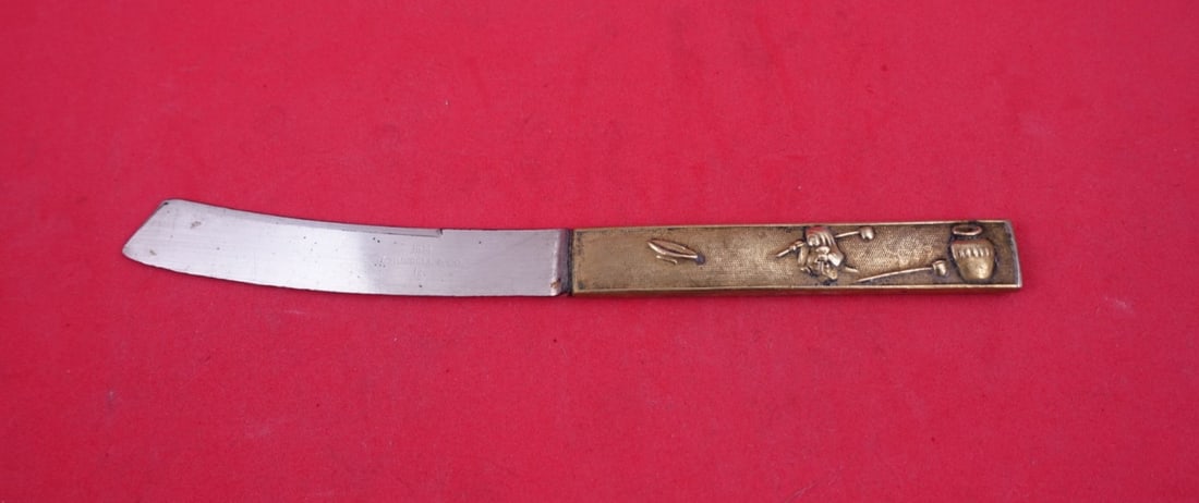 Japanese Kozuka Knife Silver Mixed Metals Fish Motif 7 inch (1 of 2)