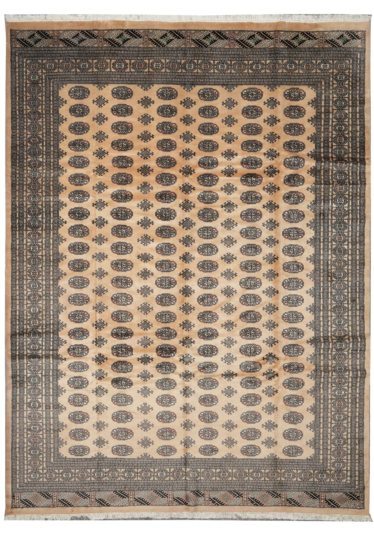 9 x 12 Beige Hand Knotted Bokhara Rug Pakistan (1 of 14)
