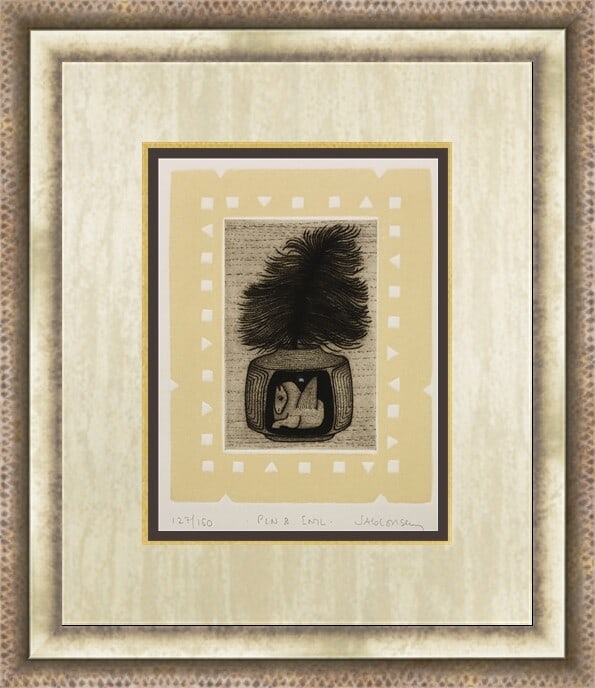 Carol Jablonsky Signed Limited Edition Lithograph Pen and Ink 1981 Framed Art (1 of 4)