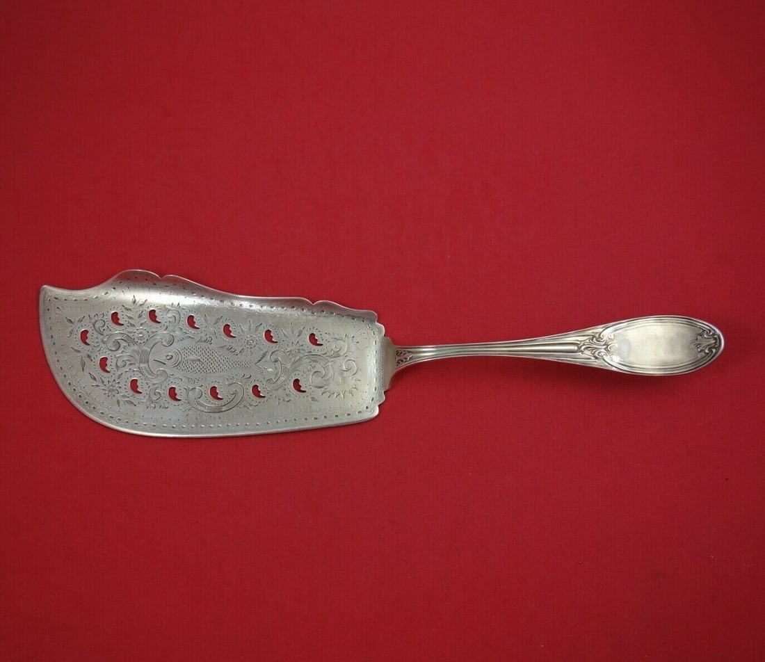 Shiebler Empire Sterling Silver Fish Server 12 Inch Tiffany Design: Shiebler Empire Sterling Silver Fish Server 12 Inch Tiffany Design This exquisite fish server is part of the Empire pattern by Shiebler, expertly crafted from sterling silver. Measuring 12 inches, it 