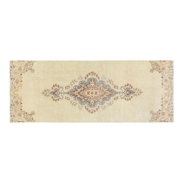 Handmade Anatolian Wool Runner Rug 2'8" x 7'1" Traditional Turkish Design: Handmade Anatolian Wool Runner Rug 2'8" x 7'1" Traditional Turkish Design This vintage Turkish Anatolian rug is hand-knotted from wool using traditional rug-making techniques. Its blend of timeless cr
