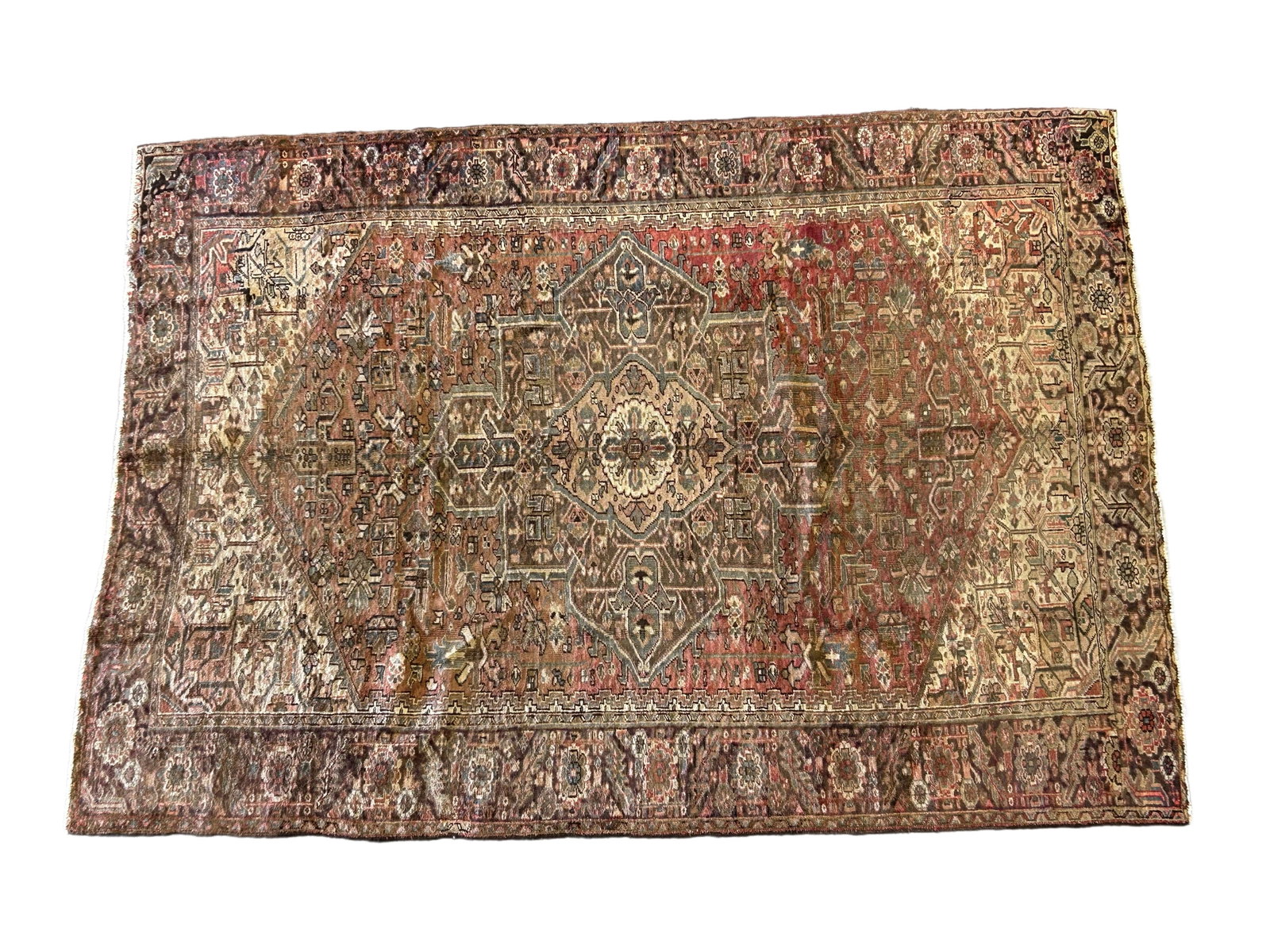 Antique Persian Heriz Rug 8'4 x 11'5 Brick Red Brown: Antique Persian Heriz Rug 8'4 x 11'5 Brick Red Brown Free continental US Shipping Enhance your home decor with this exquisite 8.4 x 11.5 Brick Red Brown Antique Persian Heriz Rug. This stunning antiqu