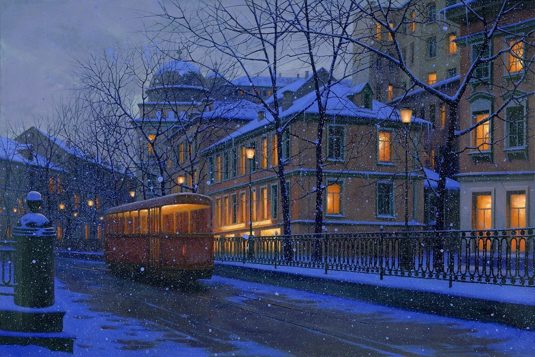 Alexei Butirskiy Signed Street Of Dreams Limited Giclee Canvas Print: Alexei Butirskiy Signed Street Of Dreams Limited Giclee Canvas Print Signed limited edition giclee on canvas by Alexei Butirskiy, titled Street Of Dreams. This original work is unframed and produced i