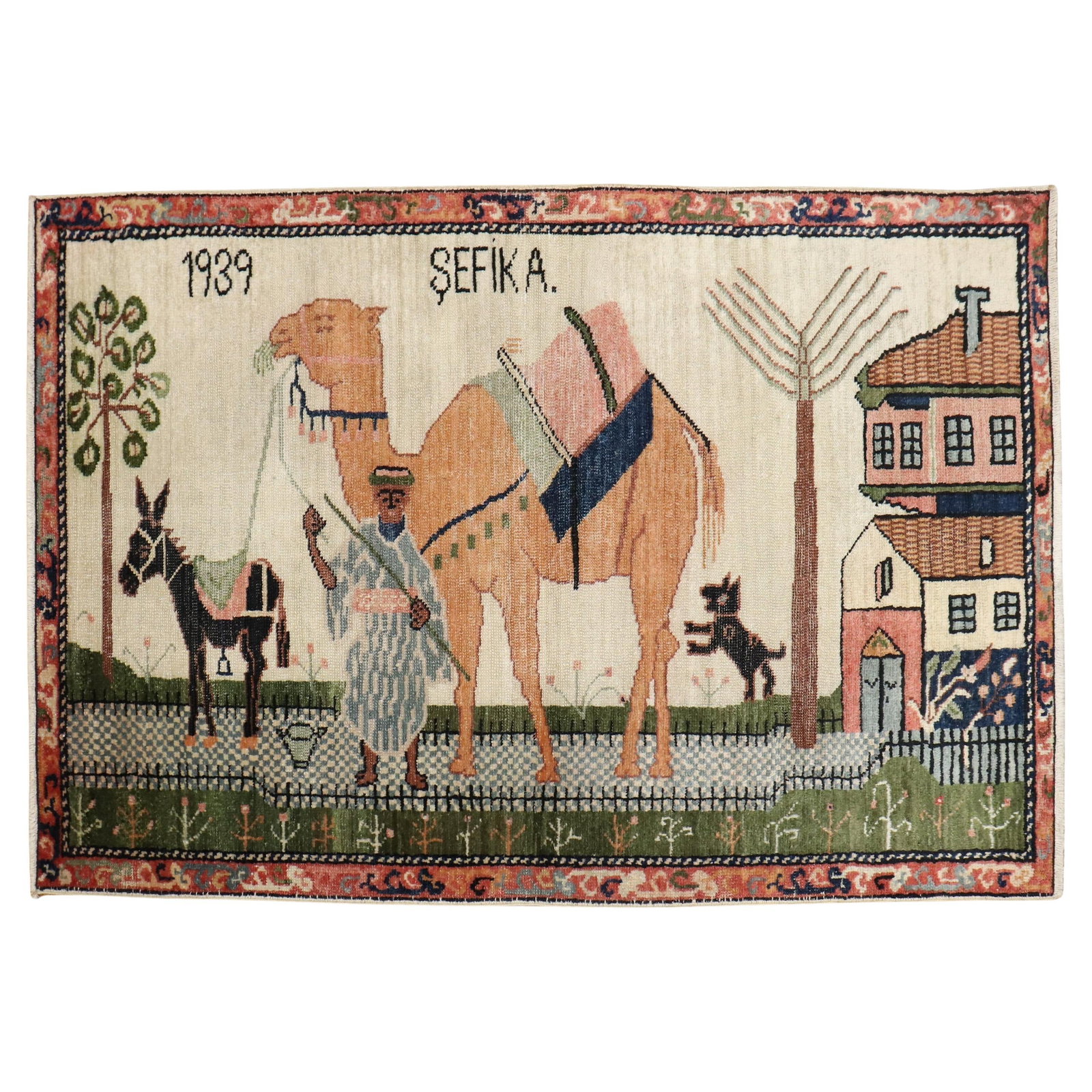 Zabihi Collection 1939 Turkish Oushak Camel Rug 32 x 50 Hand-Knotted Wool (1 of 9)