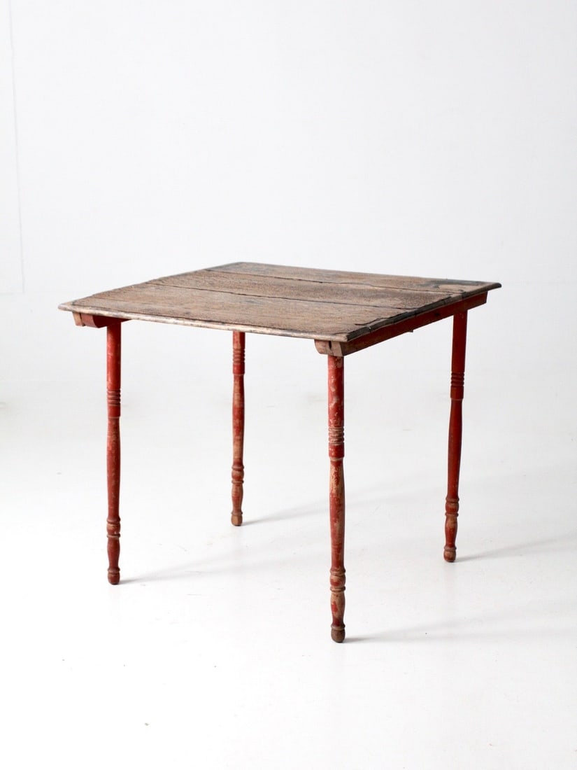 Early American Red Painted Folding Table Clipper Style (1 of 18)