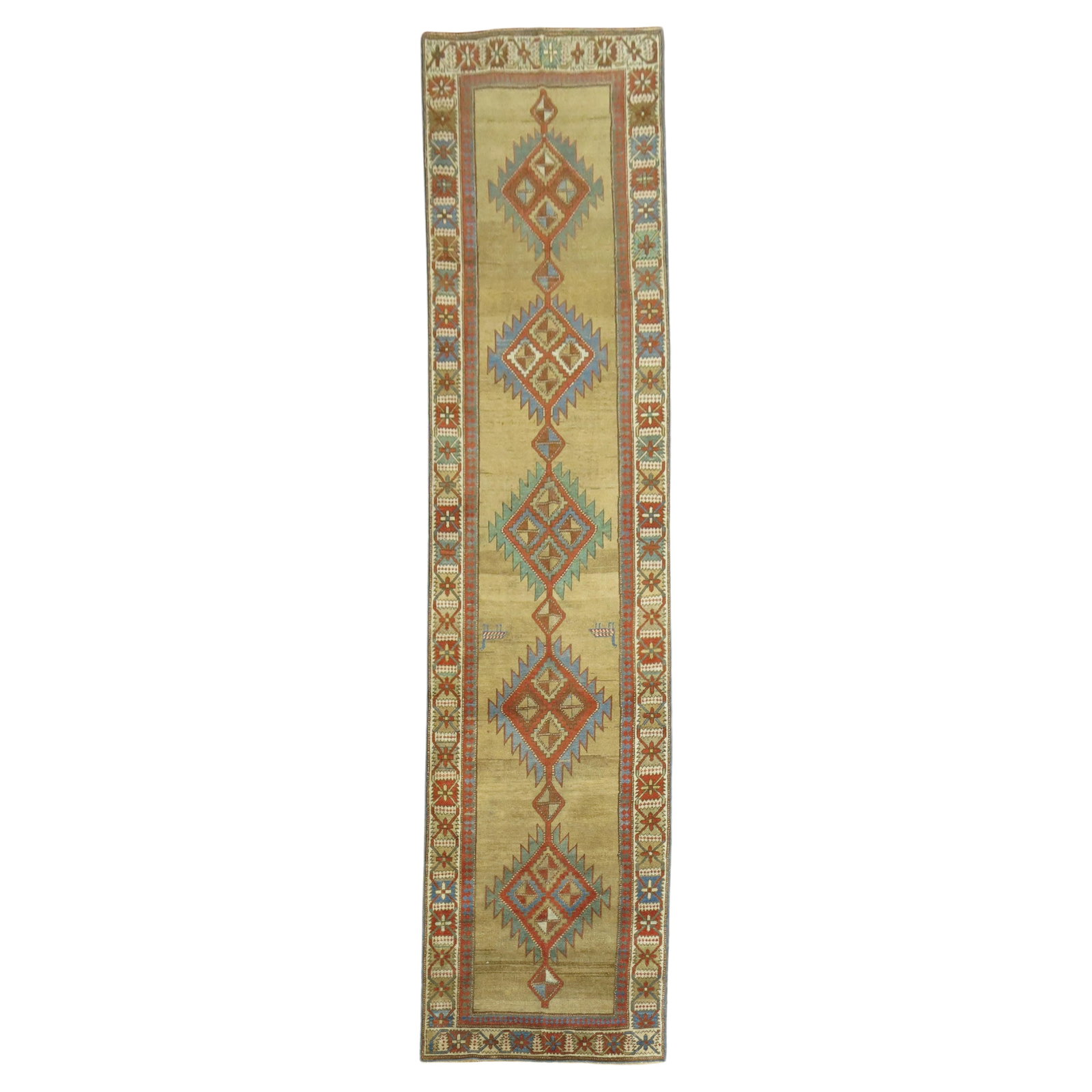 3'4" x 14'1" Antique Bakshaish Wool Runner Rug (1 of 10)