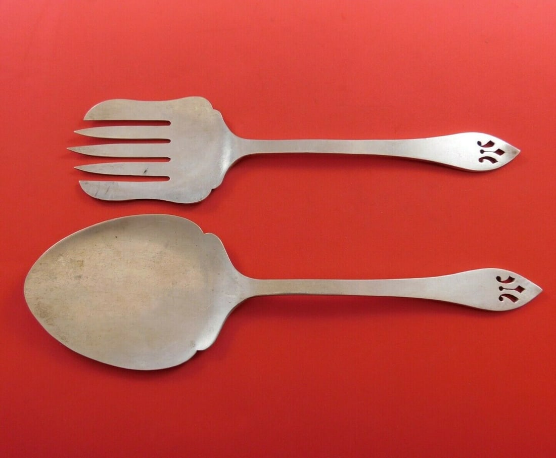 A.J. Bailey Sterling Silver Salad Serving Set 2-Piece English Estate (1 of 2)