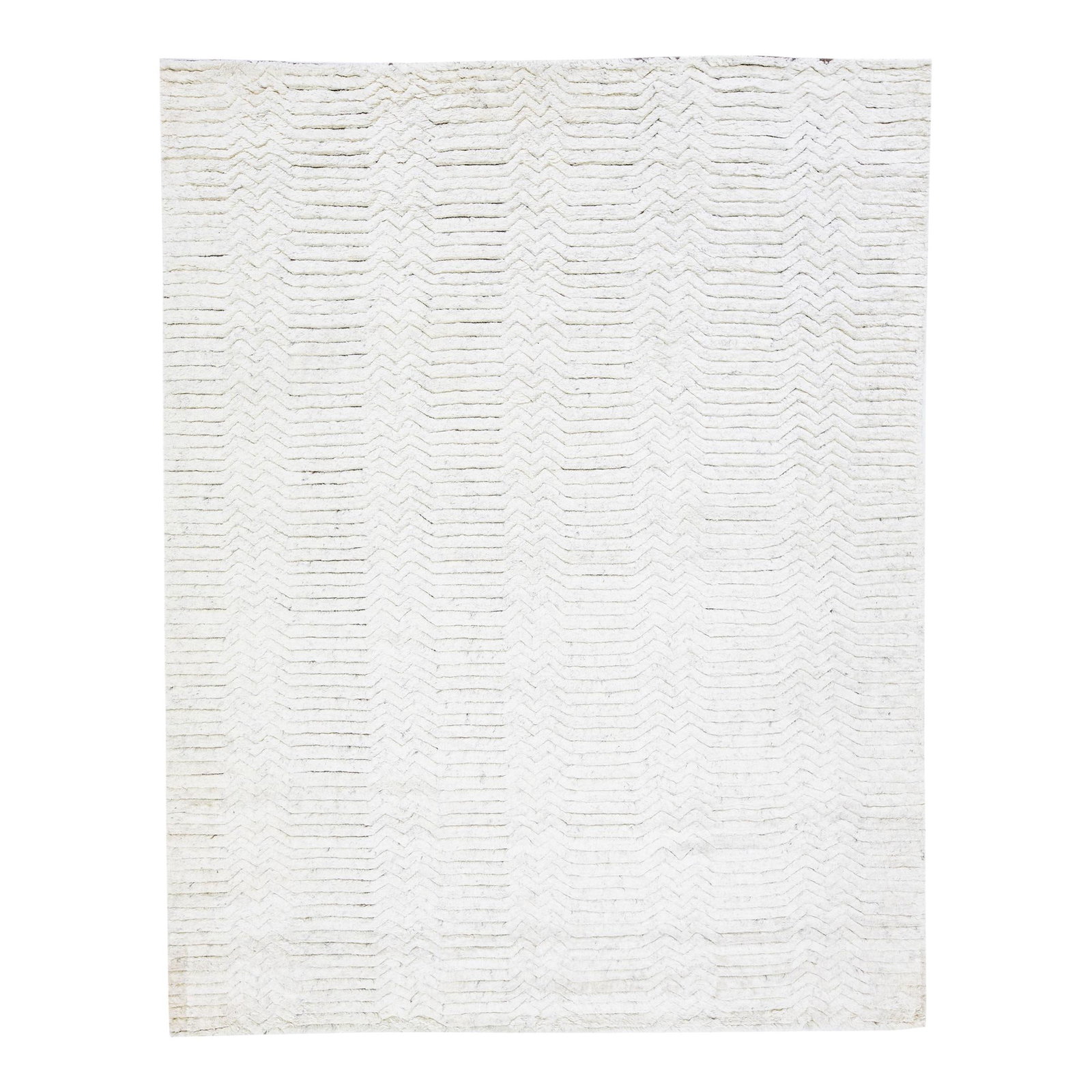 Thom Filicia Ivory Handmade Geometric Wool Rug 7'9 x 9'9: Thom Filicia Ivory Handmade Geometric Wool Rug 7'9 x 9'9 Enhance your living space with this stunning Contemporary Moroccan Style Ivory Handmade Geometric Wool Rug. Crafted from a luxurious blend of w