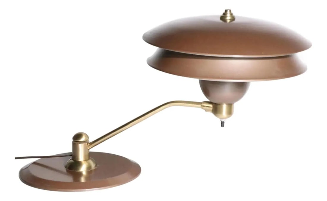 Mid Century Art Deco Saucer Shade Desk Lamp by Art Speciality Co (1 of 10)