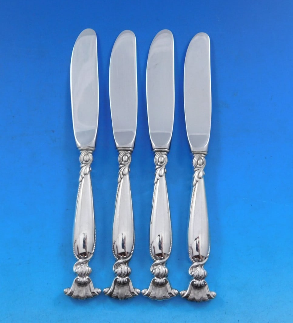Wallace Romance of the Sea Set of 4 Sterling Silver Butter Spreaders (1 of 3)