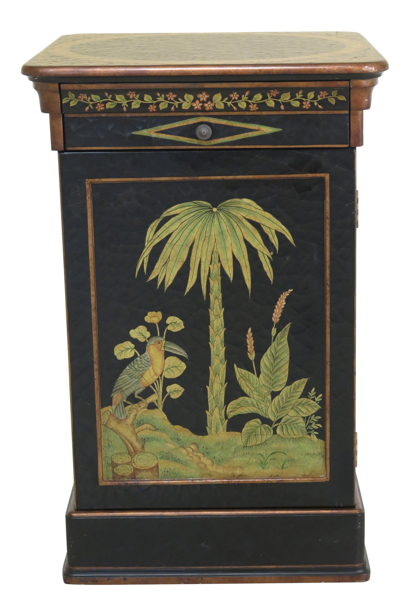 Boho Chic Black Hooker Island Painted Cabinet with Door and Drawer (1 of 10)