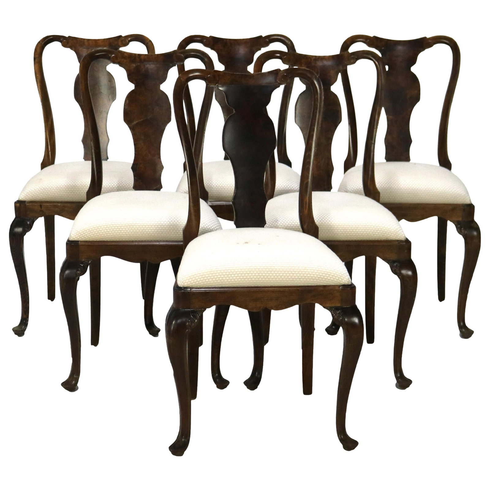 Set of 6 George III Oyster Burl Dining Chairs Circa 1920 (1 of 10)