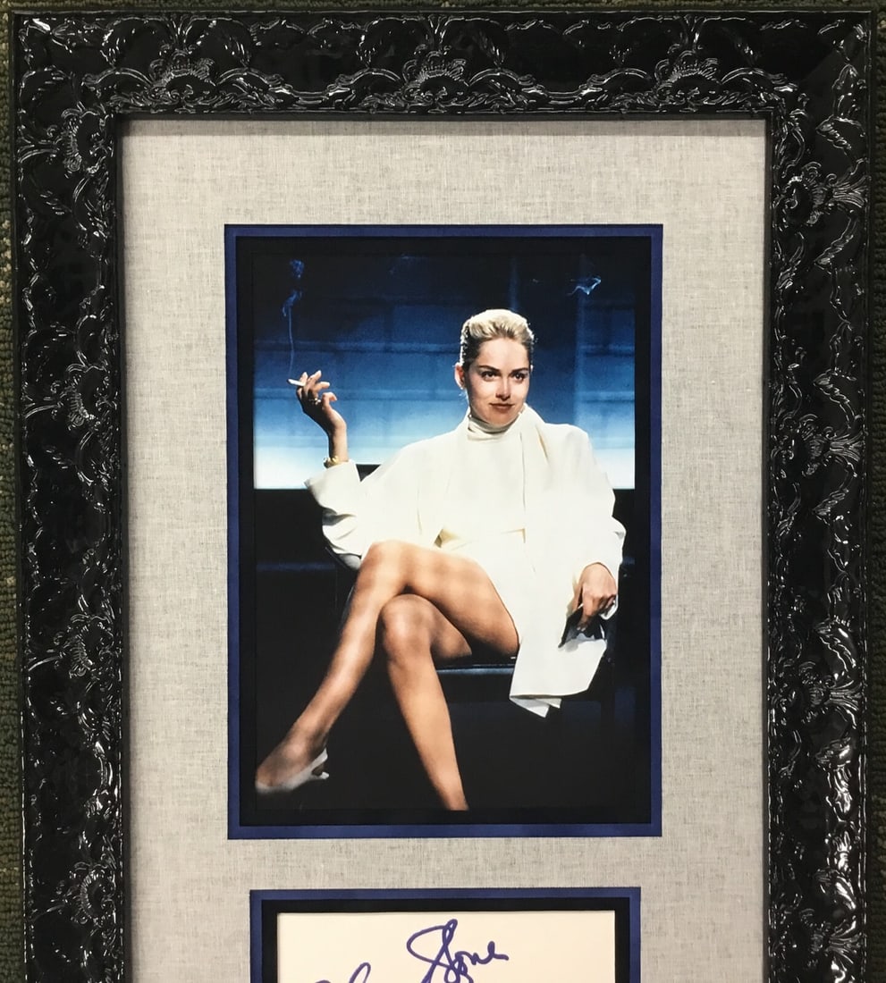 Sharon Stone Signed Basic Instinct Framed Display JSA Authenticated - 7