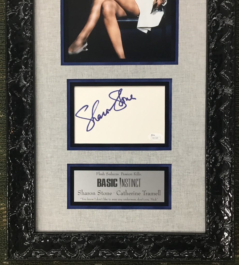 Sharon Stone Signed Basic Instinct Framed Display JSA Authenticated - 8