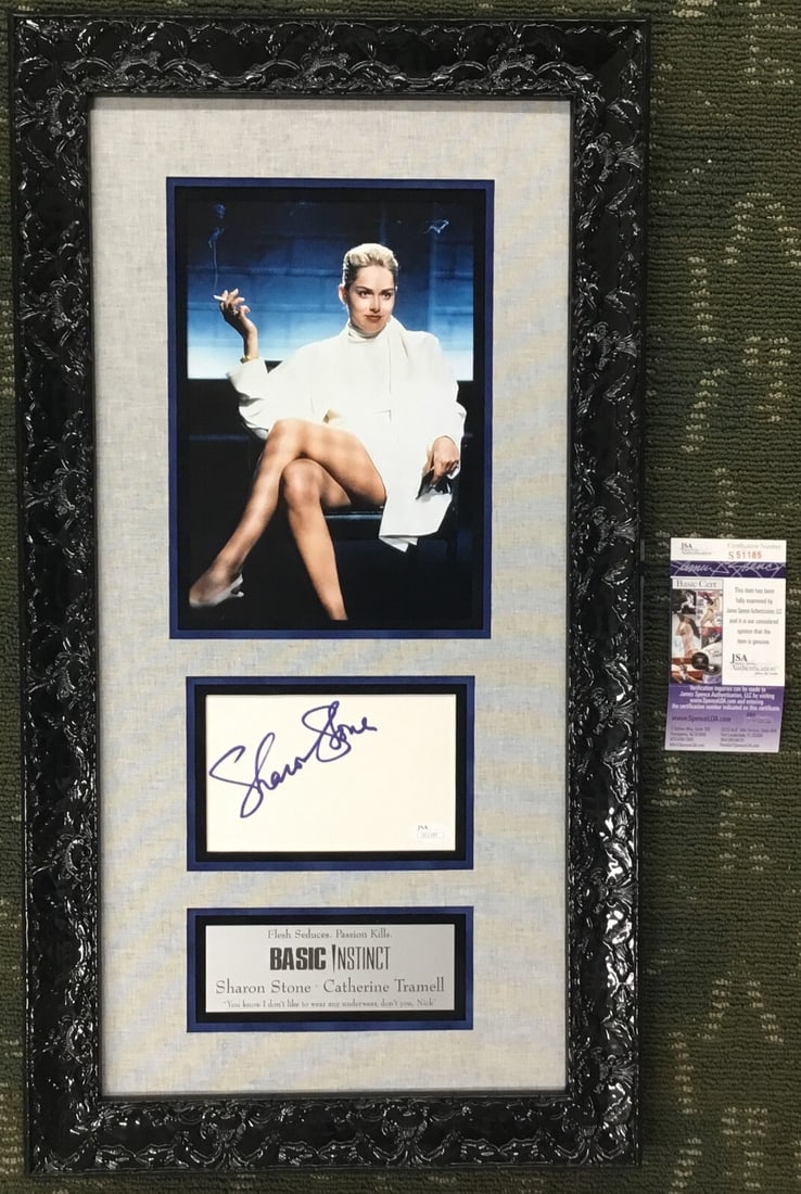 Sharon Stone Signed Basic Instinct Framed Display JSA Authenticated - 9