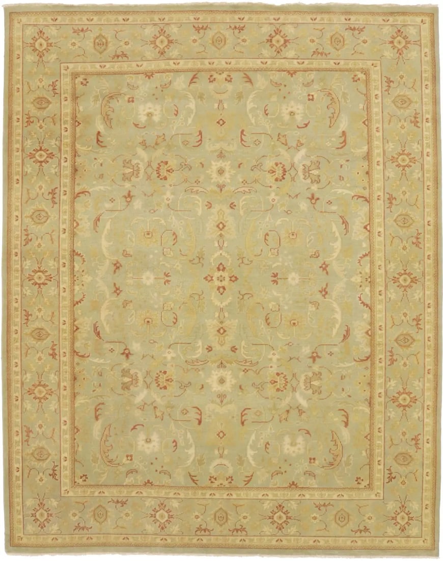 Hand-Knotted Wool 8' x 10' Transitional Floral Area Rug Antique-Wash Look: Hand-Knotted Wool 8' x 10' Transitional Floral Area Rug Antique-Wash Look This 8x10 handmade transitional area rug features a floral oriental pattern with an antique-washed design. Crafted from hand-k
