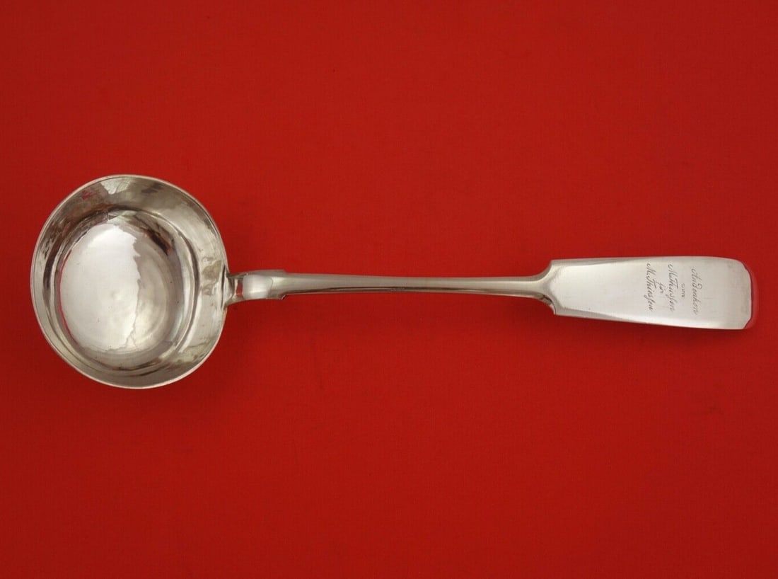 Tipt Pattern Sterling Silver Ladle 11 1/4 inch Russian Silver: Tipt Pattern Sterling Silver Ladle 11 1/4 inch Russian Silver This exquisite soup ladle features the elegant Tipt pattern and is crafted from sterling silver, also known as Russian silver. Measuring