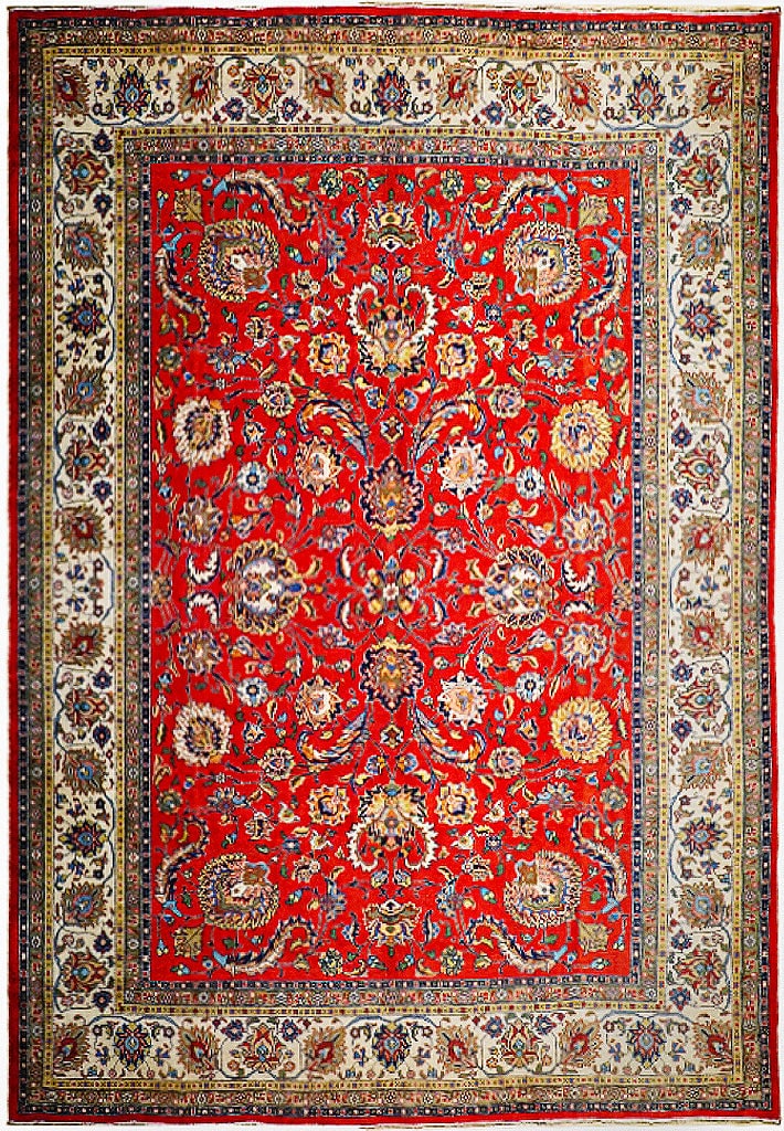 Exquisite 10'11" x 13'4" Signed Persian Tabriz Red Orange Rug: Exquisite 10'11" x 13'4" Signed Persian Tabriz Red Orange Rug Free continental US Shipping Elevate your space with this exquisite 10' 11" x 13' 4" Signed Persian Tabriz Red Rug, handcrafted by skilled
