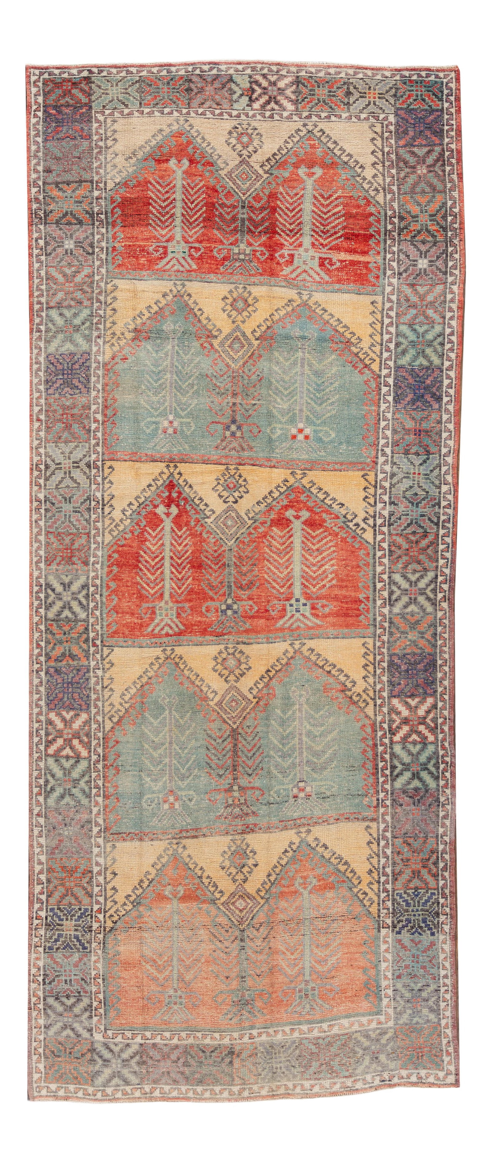 Antique Anatolian Wool Runner Rug Early 20th Century 5'2 x 12'6 (1 of 10)