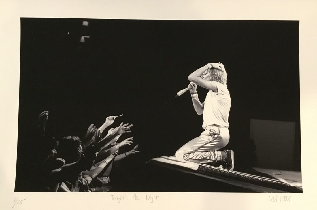 Rod Stewart Tonights The Night Limited Edition Giclee Signed by Neil Portnoy: Rod Stewart Tonights The Night Limited Edition Giclee Signed by Neil Portnoy This is a limited edition giclee print titled "Rod Stewart Tonight's The Night" by Neil Portnoy. The artwork is hand-signed