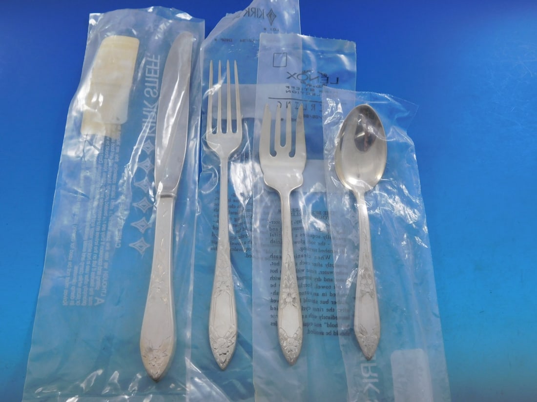 Stieff Lady Claire Sterling Silver Flatware Set for 6 26 Pieces with Storage Caddy: Stieff Lady Claire Sterling Silver Flatware Set for 6 26 Pieces with Storage Caddy Experience elegance with the Lady Claire by Stieff Sterling Silver Flatware Set, designed for 6 and comprising 26 exq