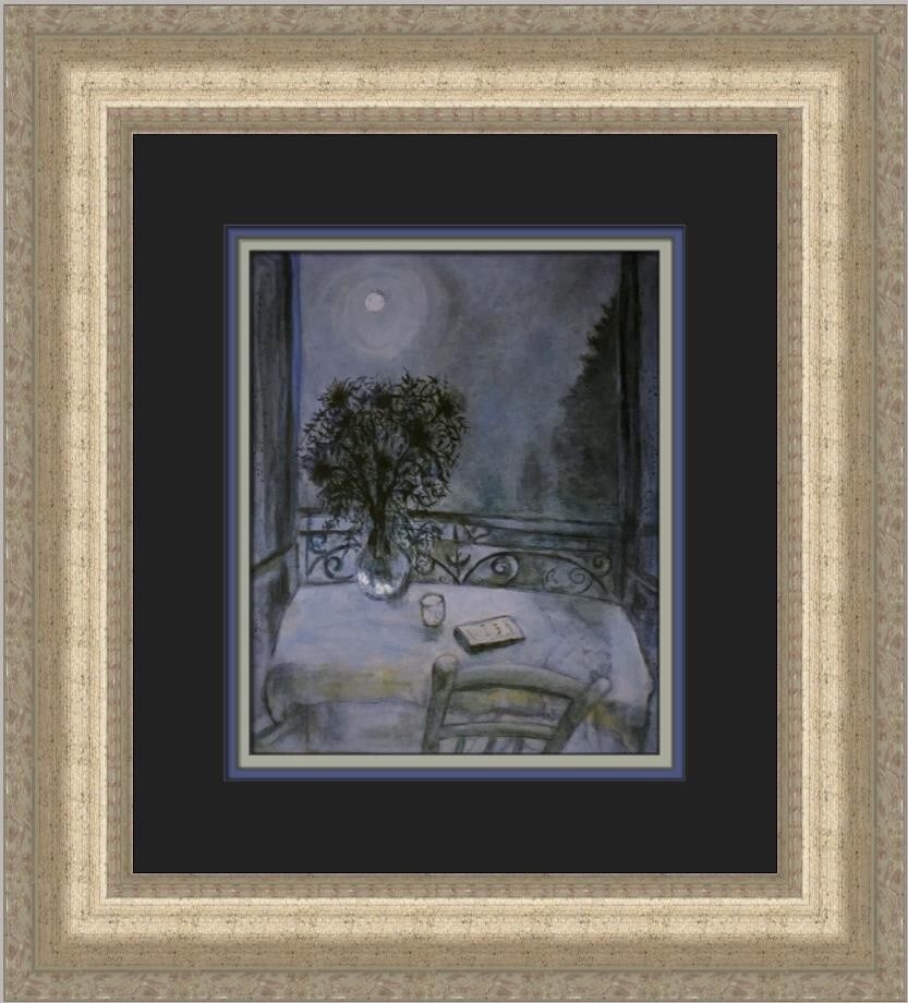 Marc Chagall Thistles Custom Framed Print 1978 Expressionism Art: Marc Chagall Thistles Custom Framed Print 1978 Expressionism Art This stunning custom framed print titled "Thistles" by renowned artist Marc Chagall encapsulates the essence of Expressionism and Impre