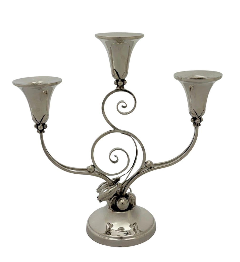 Alphonse La Paglia 925 Sterling Silver 3 Light Candelabra Jensen Style (1 of 4)