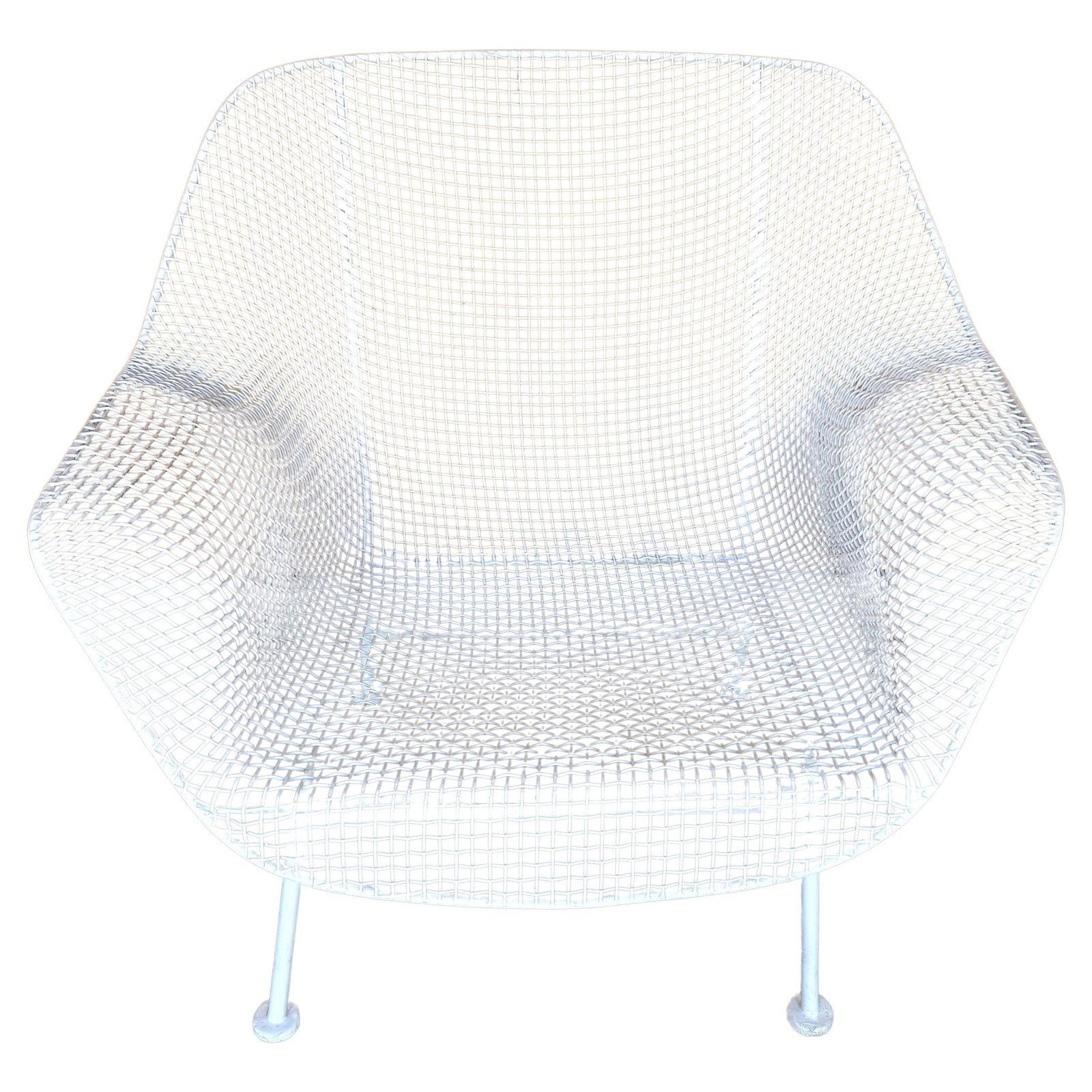 Russell Woodard Wrought Iron Sculptura Large Club Chair 1950s Mid-Century Modern: Russell Woodard Wrought Iron Sculptura Large Club Chair 1950s Mid-Century Modern This stunning Sculptura Large Club Chair by Russell Woodard, crafted in the 1950s, is a remarkable example of mid-centu