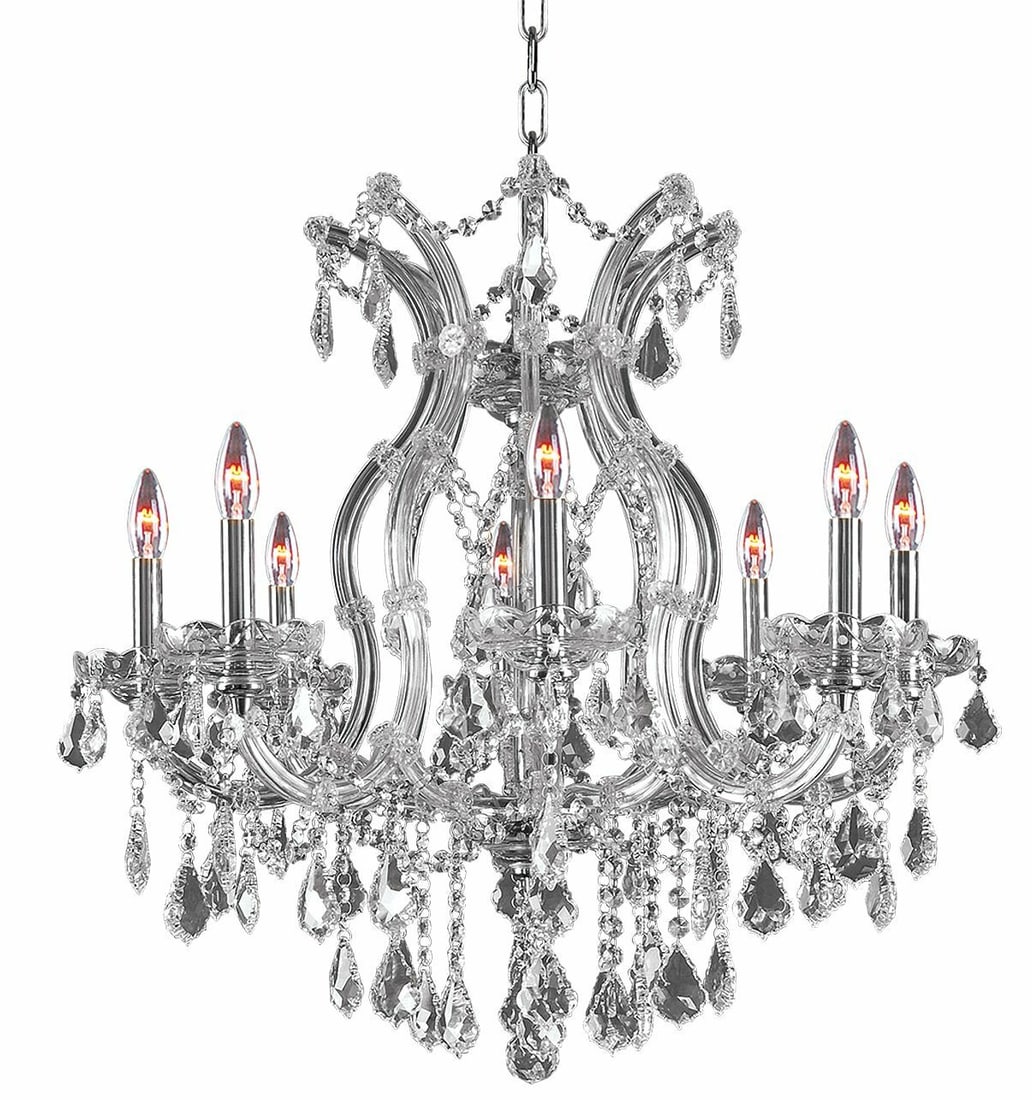 Artistry Lighting Maria Theresa 9 Light Asfour Crystal Chrome Chandelier 26" (1 of 2)