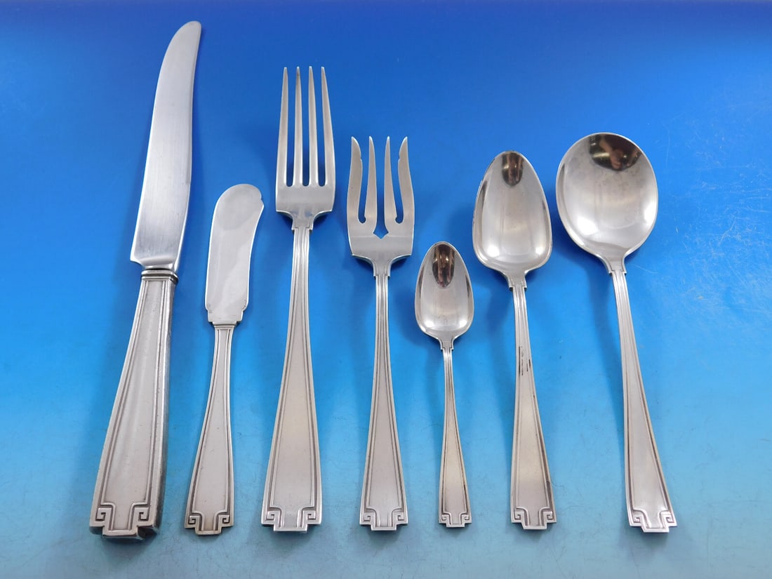 Gorham Etruscan Sterling Silver Flatware Set for 12 84 Pieces Art Deco (1 of 6)