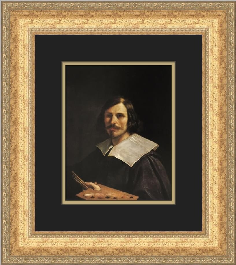 Guercino Self-Portrait Palette Custom Framed Art Print 18x16 (1 of 2)