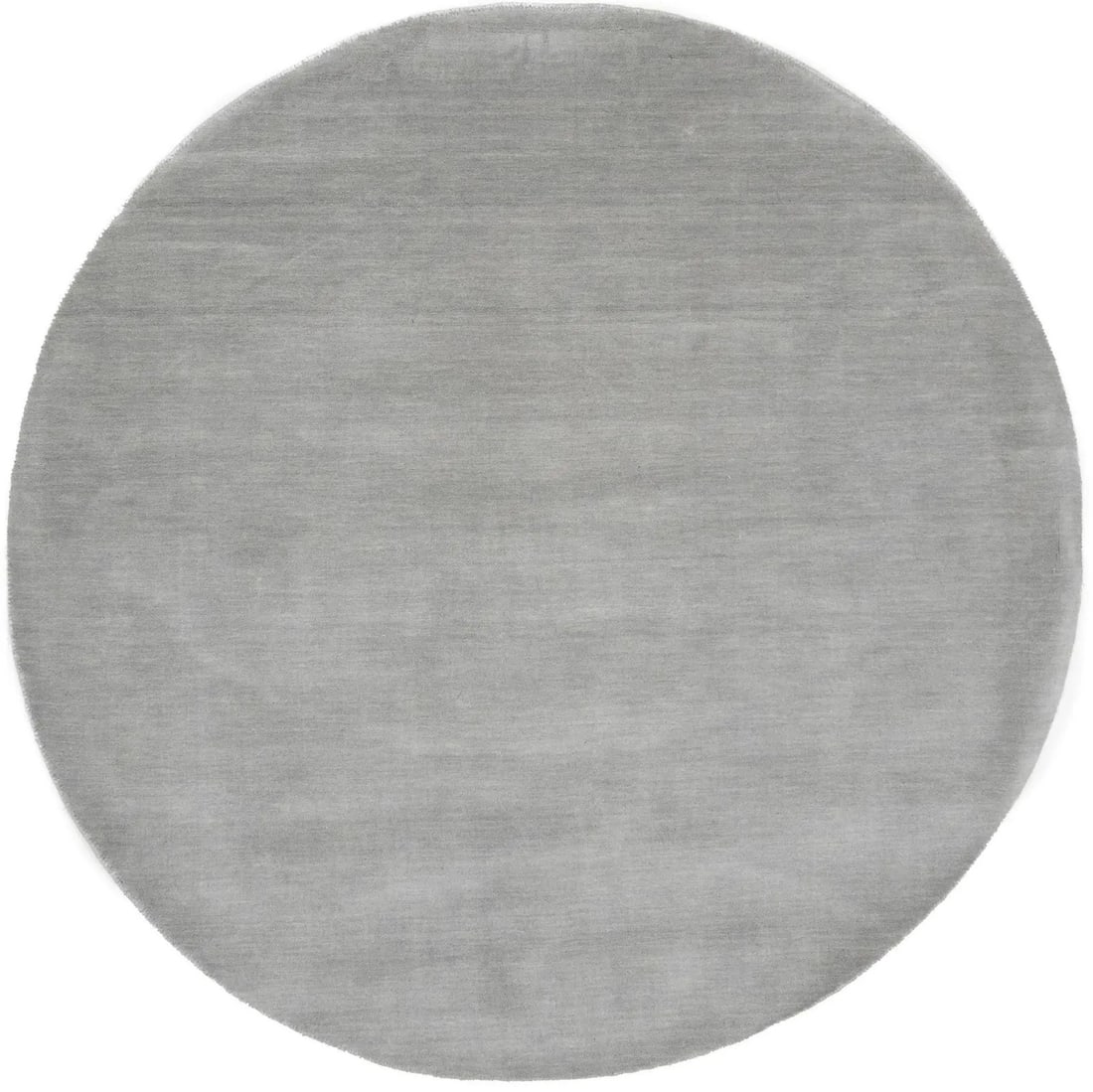 Hand-Loomed Gray Wool Round Area Rug 5'11 Modern Solid Design: Hand-Loomed Gray Wool Round Area Rug 5'11 Modern Solid Design This gray round area rug features a hand-loomed wool construction, offering a solid modern design suitable for various spaces such as kids