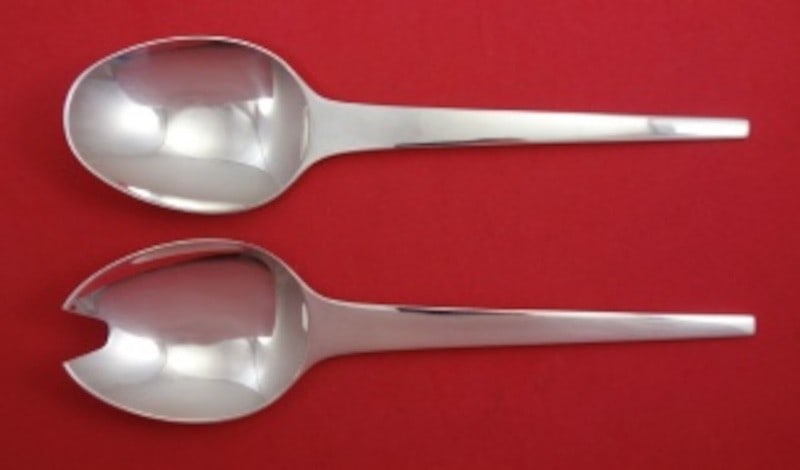Sterling Silver Caravel Salad Serving Set 8.5 Inch by Georg Jensen: Sterling Silver Caravel Salad Serving Set 8.5 Inch by Georg Jensen This Caravel salad serving set by Georg Jensen features all sterling silver construction and measures 8 1/2 inches in length. Made in