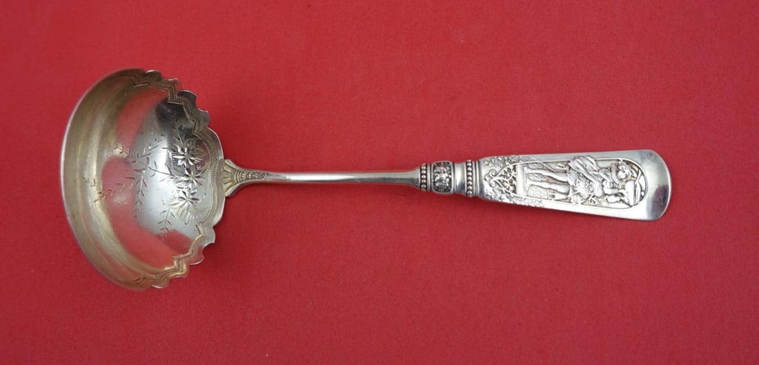 Sterling Silver Gravy Ladle Fontainebleau Pattern by Gorham 7 Inch Bright Cut (1 of 2)