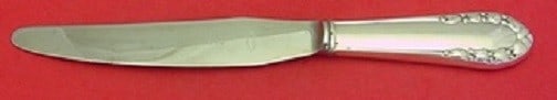Georg Jensen Lily of the Valley Sterling Silver Luncheon Knife 8in: Georg Jensen Lily of the Valley Sterling Silver Luncheon Knife 8in Sterling silver luncheon knife in the Lily of the Valley pattern by Georg Jensen. This short-handle knife is made in Denmark and is n