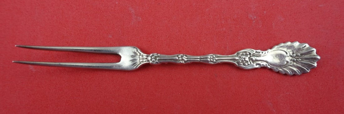 Whiting Radiant Sterling Silver 2-Tine Strawberry Fork 4.25" (1 of 2)